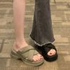 Outer slippers women's summer new fashion versatile woven word thick bottom non-slip casual cool slippers tide