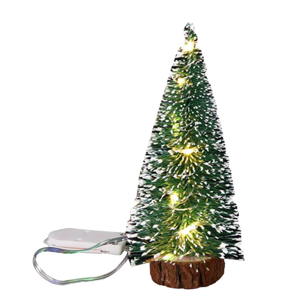 20/30cm Mini Small Pine Needle Tree Warming Light Led Light Christmas Tree Family Gathering Table Decoration DIY Crafts