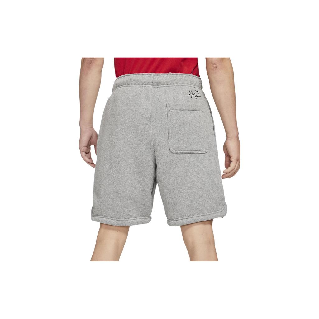 Men's Air Jordan Solid Color Drawstring Fleece Straight Casual Gray Shorts DA9827-091