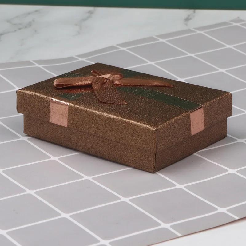 12 шт. бантовая шкатулка для украшений, серьги, органайзер для хранения ожерелий, бумажные органайзеры для хранения ювелирных изделий, подарочный футляр