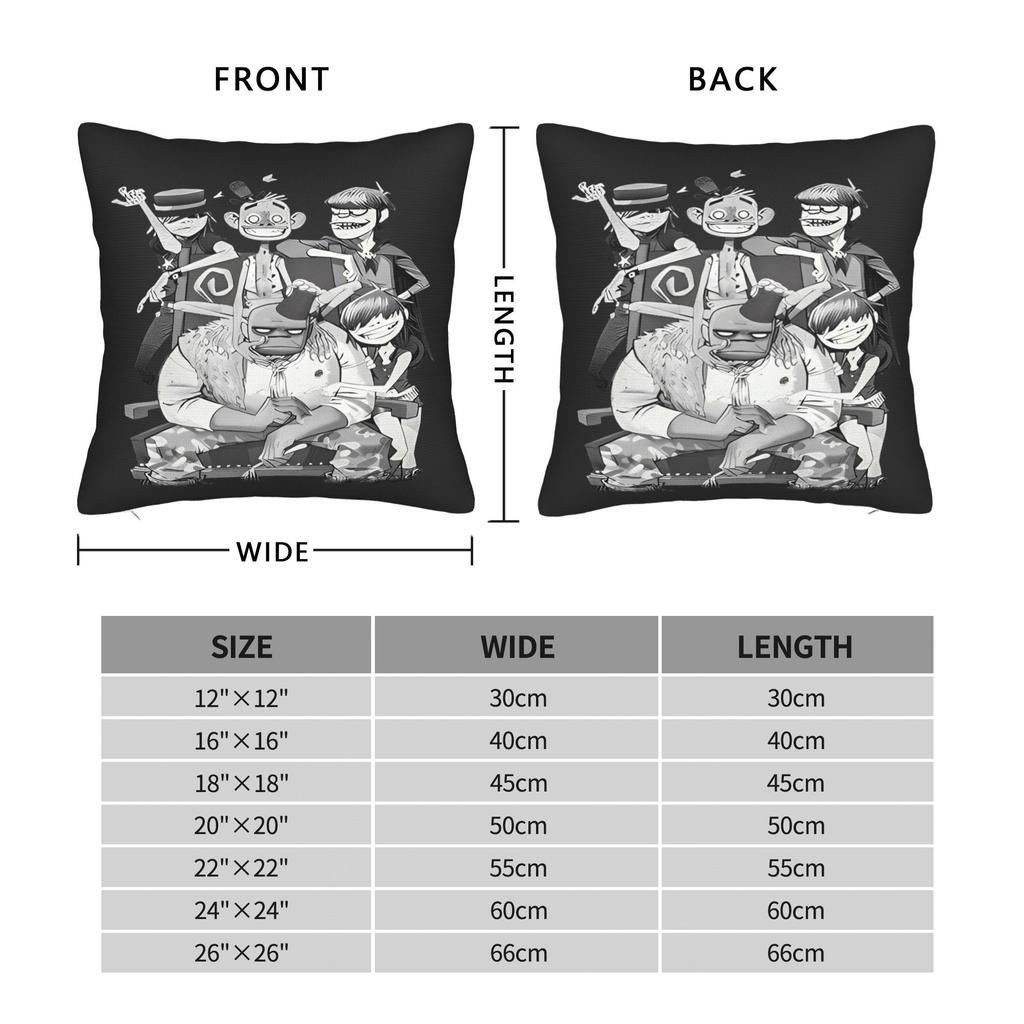 Pillow Case Music Bnad G-Gorillazs Comfy Pillow Cover For Sofa Couch Bed Living Room Novelty Pillowcases