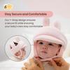 Organic Baby Head Protection Helmet GOTS Certified Bunny Adjustable Ultralight Head Guard for Crawling Pink - Cotton, Print, & Walking,