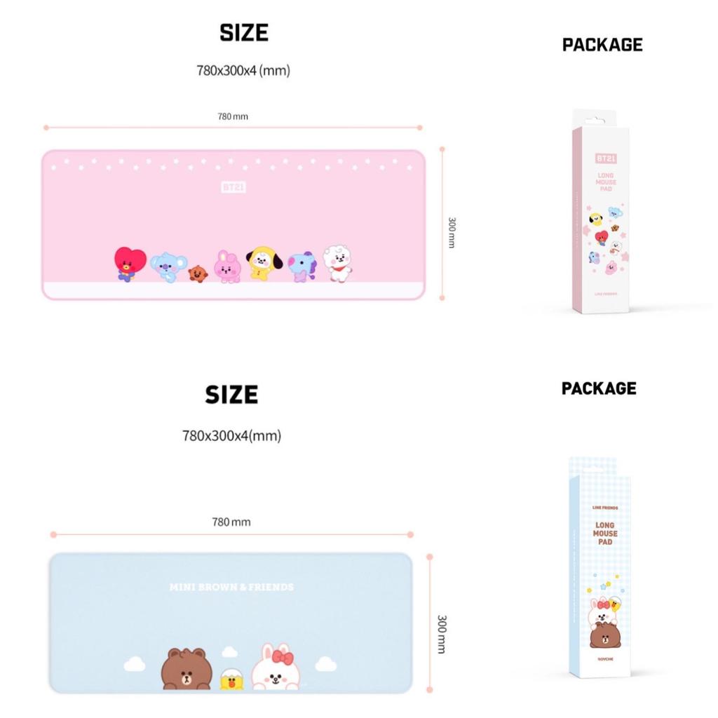 BT21 Длинный коврик для мыши & Line Friends (длинный настольный коврик) (2 варианта)