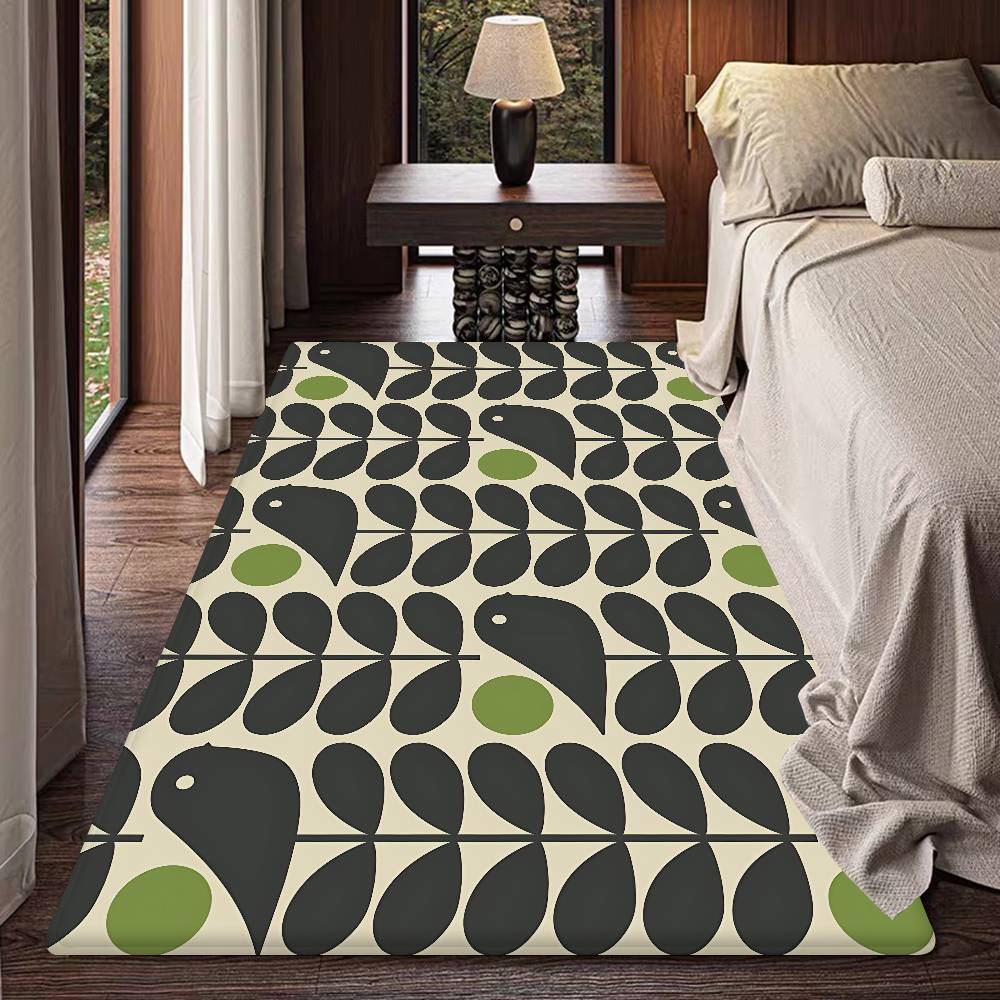 Orla Kiely Лист Цветок Коврик для Ванной Противоскользящий Впитывающий Воду Длинный Полосатый Подушка Коврик для Спальни Отель Декор Коврик