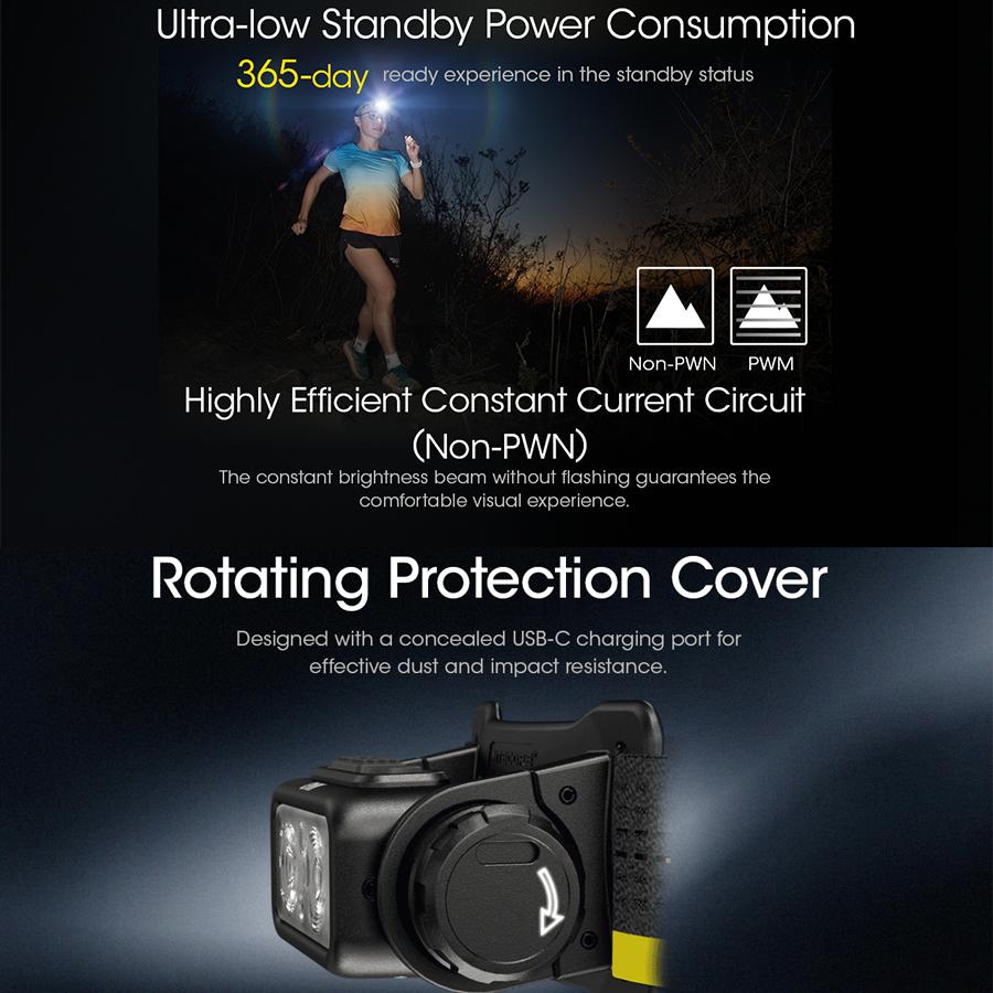 NITECORE NU43 1400 люменов сильноточный налобный фонарь с литиевой батареей 3400 мАч