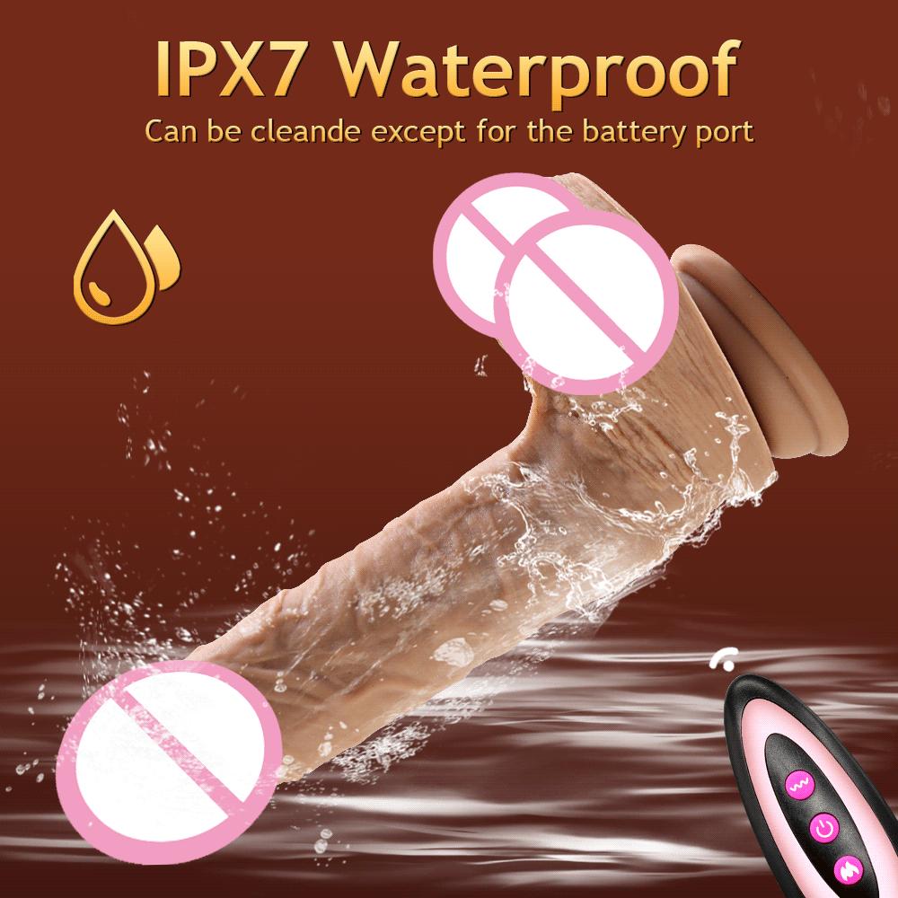 7.3Inch Soft Realistic Dildo Vibrator 7 Swing Vibrating Penis Mastrubator with Powerful Suction Cup Sex Toy for Women or Beginer