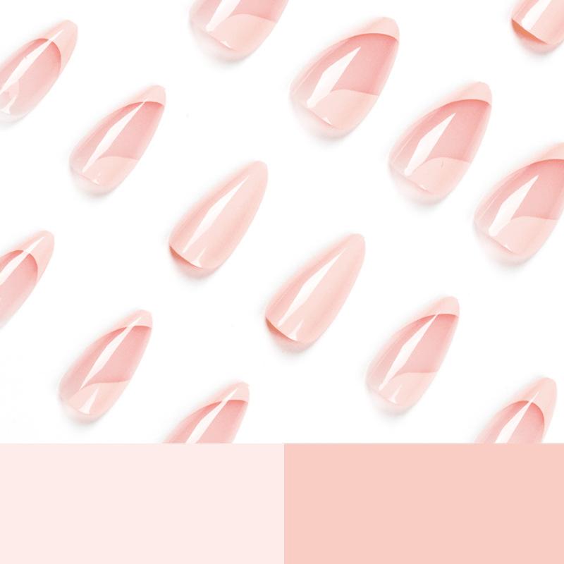 24 шт. Носимые Маникюрные Носимые Маникюрные, Французские Розовые Наклейки Для Ногтей Съемные Наклейки Для Ногтей Наклейки Для Ногтей