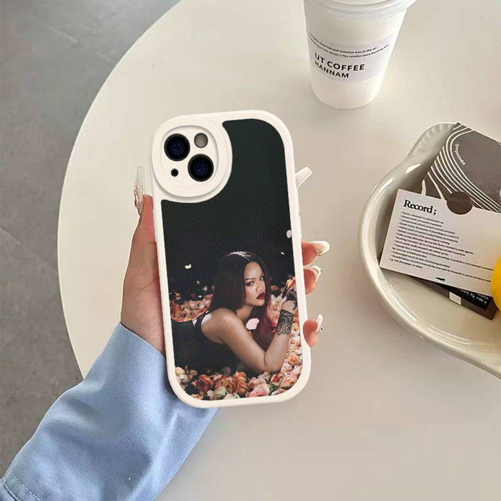 Чехол для телефона Rihanna для iPhone 11 12 13 14 15 16 Pro Max Mini Plus Мягкий кожаный чехол