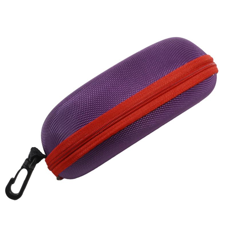 Portable EVA Sunglasses Case Shockproof Sport Glasses Case With Metal Carabiner Travel Zipper Eyeglasses Holder