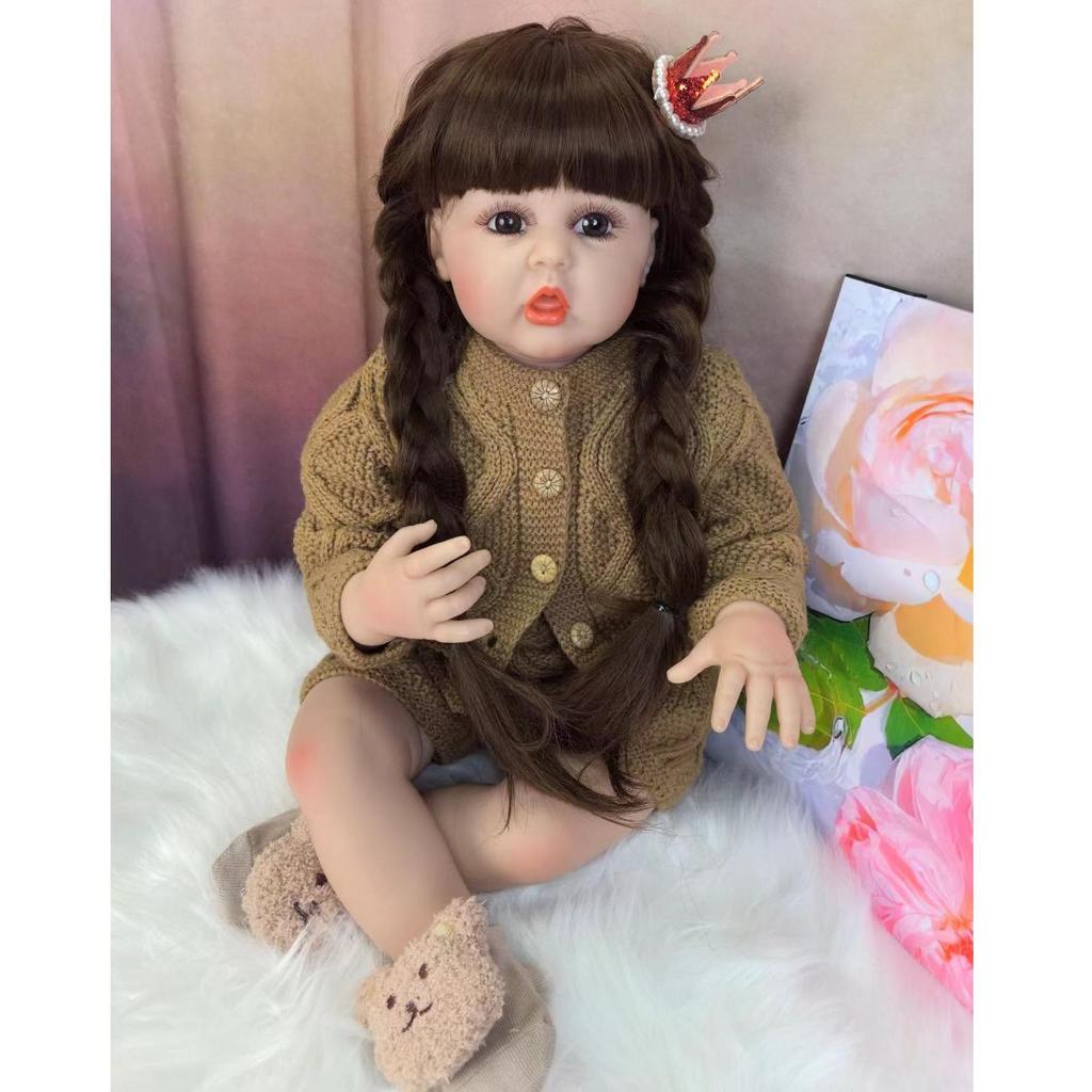 24-дюймовые куклы Reborn, тканевое тело, милые пальчиковые игрушки Bebe Reborn, игрушки для раннего образования, подарки на день рождения для детей