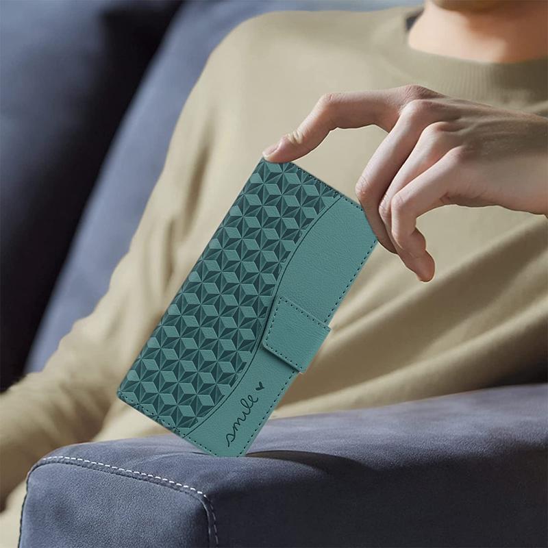 Тиснение 3D квадратный чехол-бумажник с отделениями для магнитных карт для iPhone Samsung Xiaomi Google из искусственной кожи с подставкой и откидным чехлом