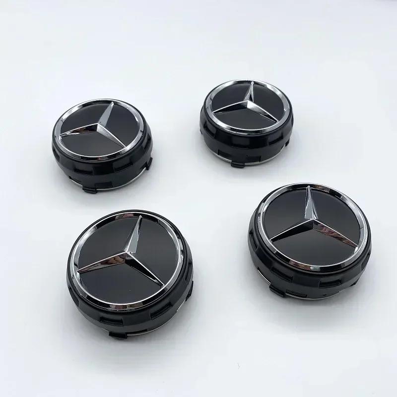 4PCS 75mm NEW Car Wheel Center Hub Caps Cover Mercedes Benz AMG B/C/E/S Class A Class C200L GLC GLK CLA W166 W163 W221 PB2