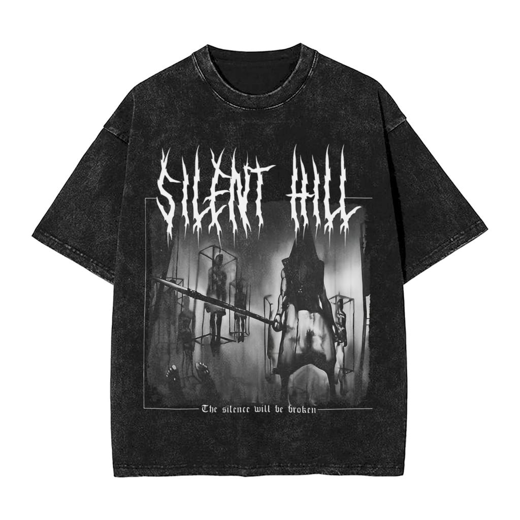 Стильная футболка с принтом Silent Hill, мерч по хоррор-игре, Харадзюку, унисекс, женские футболки