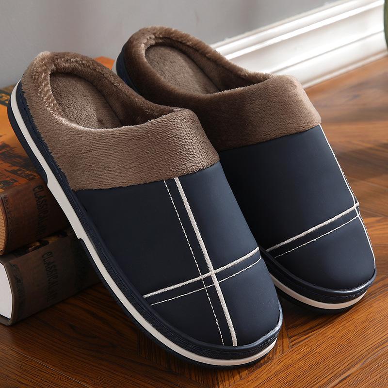 Мужские и женские хлопковые тапочки нового стиля, осенние и зимние теплые тапочки, домашняя сумка и тапочки, хлопковая парная обувь