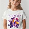 Girls' Street Style Korean Fashion T-Shirt 100% Pure Cotton Cool Korean Concert Style T-Shirt Suitable for Little Girls