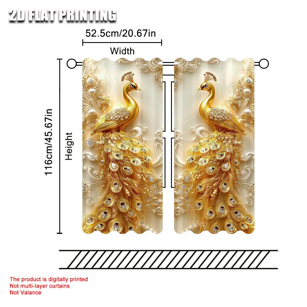 2 шт., Шторы павлин (3) Универсальный полиэстер, без электричества, праздничный настенный декор, идеально подходящий для эстетики декора различных комнат