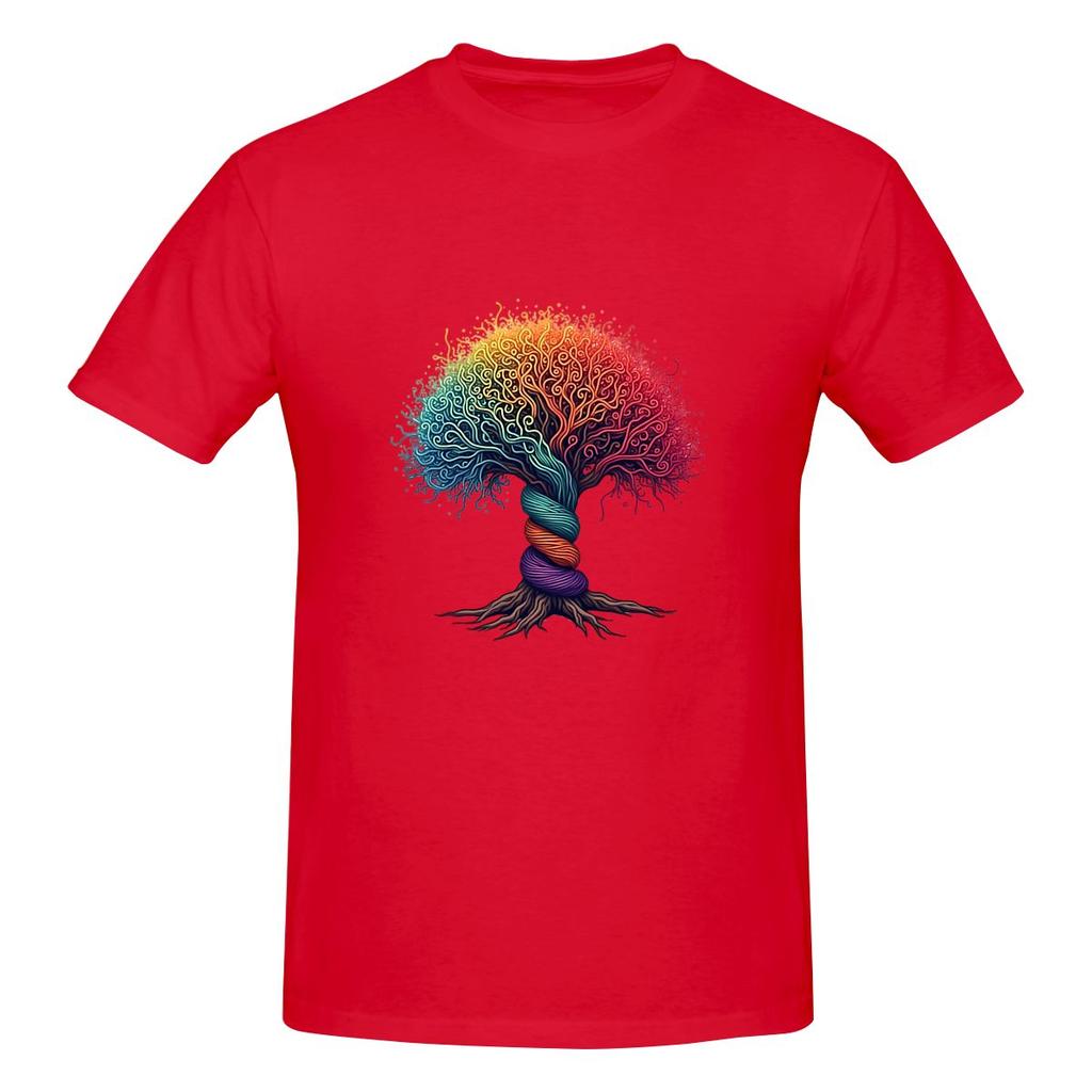 Yarn Tree Colorful Edition Slightly Wide Tshirt Japanese Retro Solid Colors Tee