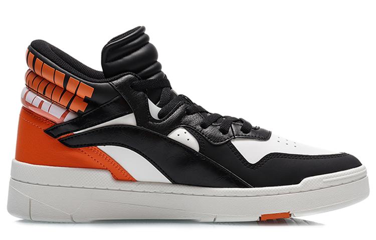 Li Ning Wave Superwave Mid top Skateboard Shoes Men's Black Orange AGCQ179-2