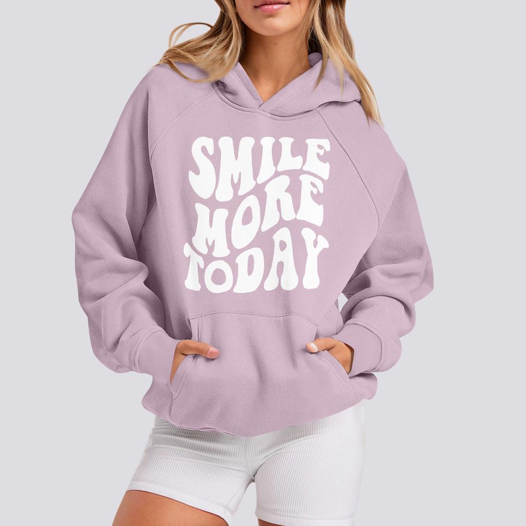 Толстовки для девочек-подростков с длинным рукавом и принтом букв, повседневные графические толстовки с капюшоном, пуловер с завязками, симпатичная толстовка большого размера