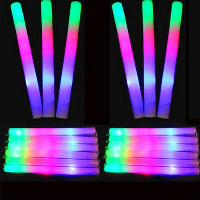 5/12Pcs LED Glow Sticks Bulk Colorful RGB Glow Foam Stick Cheer Tube Dark Light for Xmas Birthday Wedding Party Supplies