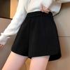 2025 Шерстяные шорты А-силуэта с высокой талией для женщин: Осень/Зима Повседневный Широкие брюки Маленький размер