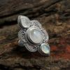 Кольцо с лунным камнем, Заявление о кольце, Серебряные украшения, Кольцо из натурального драгоценного камня, Серебро 925 пробы, Ювелирные изделия с камнями