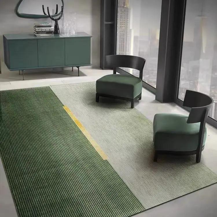 Modern Style Green Rugs for Bedroom Washable Study Floor Mat Home Fluffy Soft Rug Large Area Living Room Decoration Plush Carpet