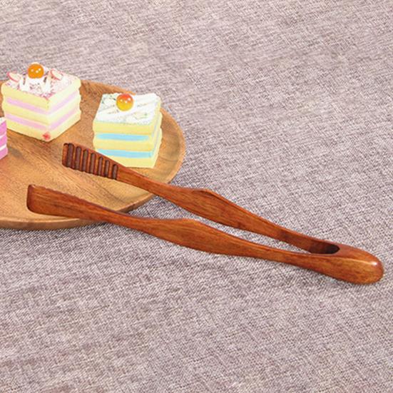 Деревянные кухонные щипцы с длинной ручкой для барбекю, гриля, сервировки салата, эбеновое дерево