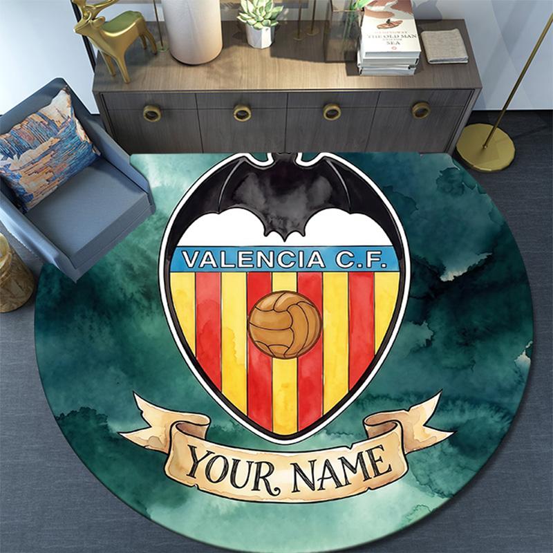 Custom Name Valencia CF2 Round Area Rug,Carpet Rug for Living Room Bedroom Sofa Playroom Decor,Non-slip Floor Mat