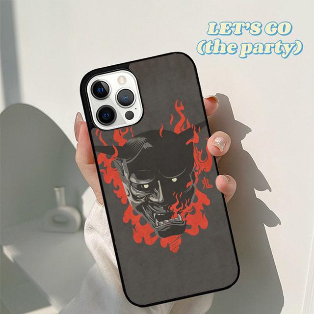 Осенний Чехол-Бампер для iPhone 17 Air 16 16e 15 12 11 13 14 Pro Max Apple Plus с изображением Демона Хannya Oni