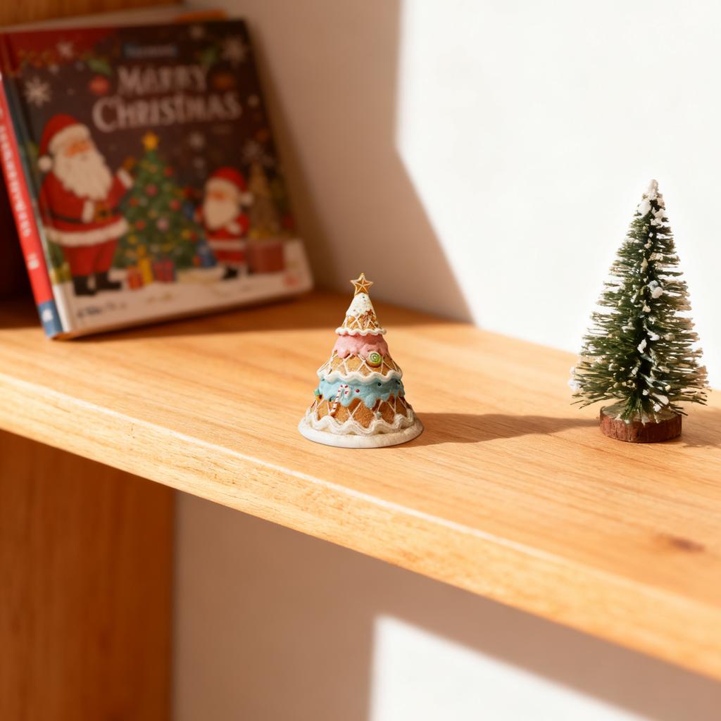 Small Christmas Tree Desktop Ornaments Scene Arrangement