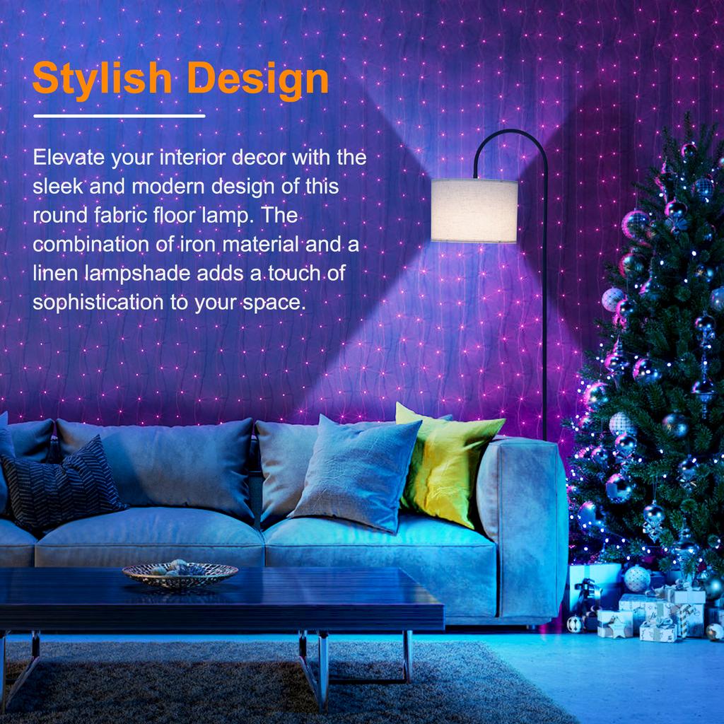 12 Вт тканевый торшер, современный напольный светильник, ножной переключатель, 3 цветовой температуры для гостиной