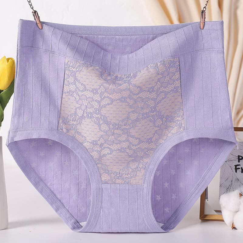 6XL Women Plus Size Underpants Pure Cotton Antibacterial Soft Seamless High Waisted Breathable Triangle Panties