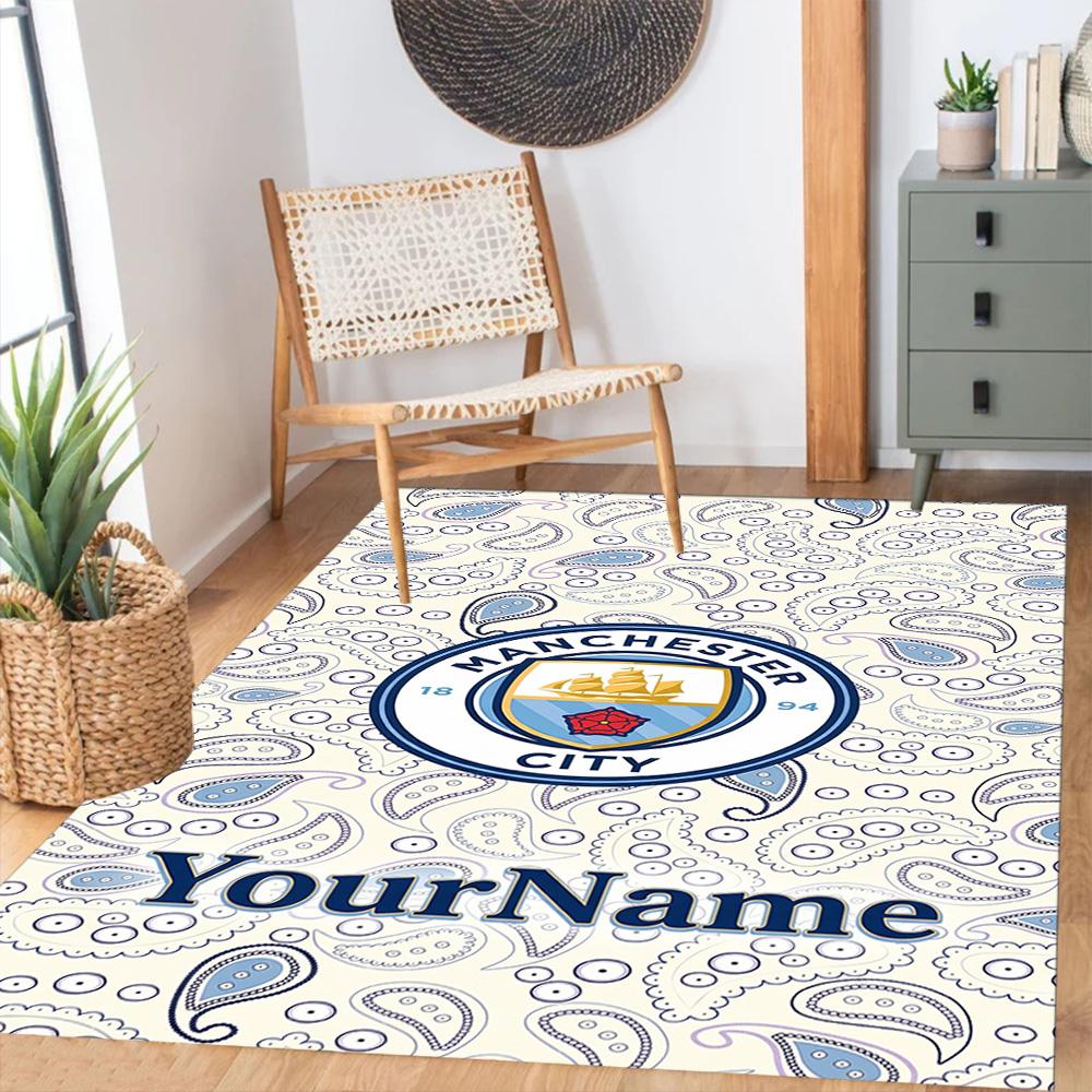 Manchester City 6 Personalized Text Carpet Design for Dormitory Study room Living Rooms Decorate room Anti-slip Rug Decorate Offices