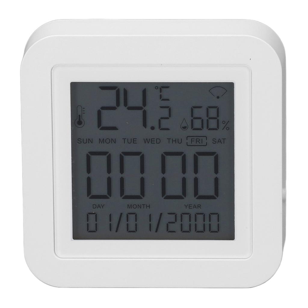  Digital Indoor Hygrometer, Large Screen Smart Temperature Humidity Sensor with 2.4GHZ Wireless Rl Time Monitor LED Indicator 