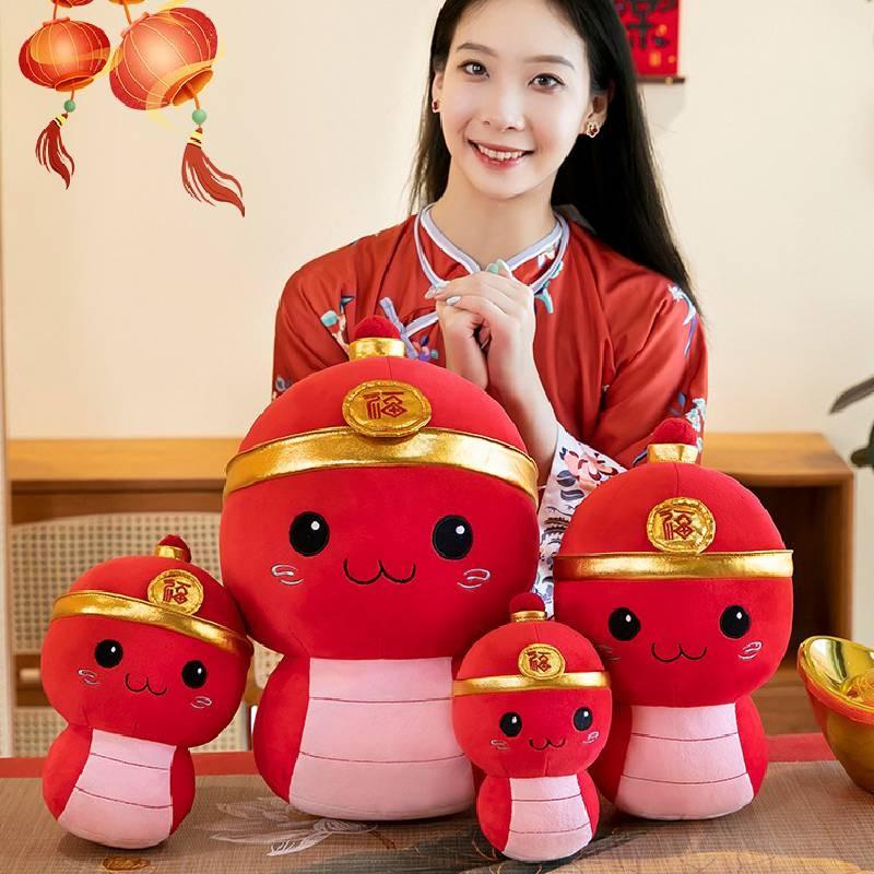 Очаровательная плюшевая кукла-змея, милая игрушка-змея по знаку зодиака, мягкое чучело животного, подарки для детей