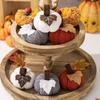 1pc 9x6cm Halloween Knitted Pumpkin Decor DIY Cute Artificial Pumpkin Creativity Party Tray Decorations Fake Pumpkin