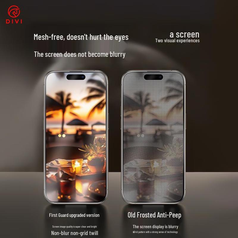 DIVI Матовое защитное стекло с защитой от подглядывания для iPhone 15 Pro Max