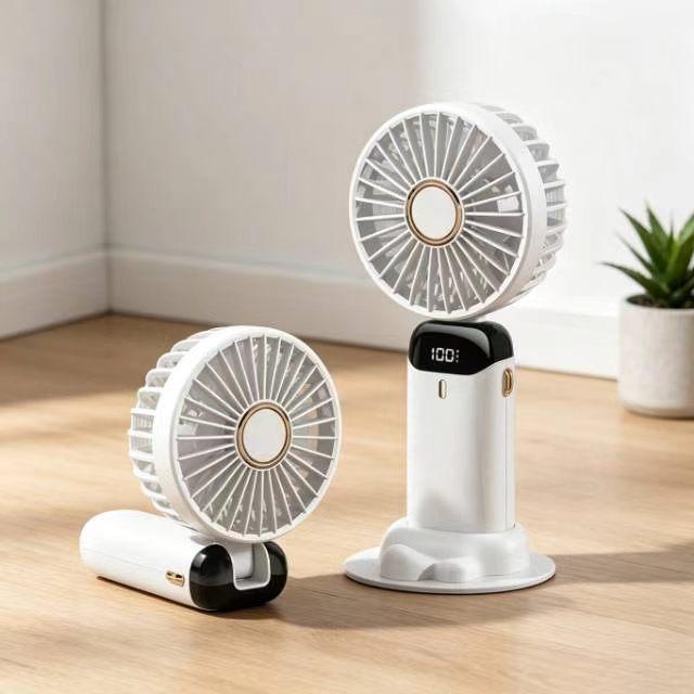Mini Portable Fan Hand Held USB Handheld Charging Ventilation Foldable Plastic Fan for Office Student Car Outdoor Use