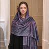 Imitation Cashmere Simple European Thorn Print Scarf Women'S Long Shawl, Versatile Clothing Fringed Scarf