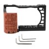 Camera Cage Aluminum Alloy Protective Camera Full Cage Kit with Wooden Handle for A6500 A6000 A6300