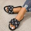 New Casual Square-shaped Flat Simple and Fashionable Women's Shoes and Slippers
