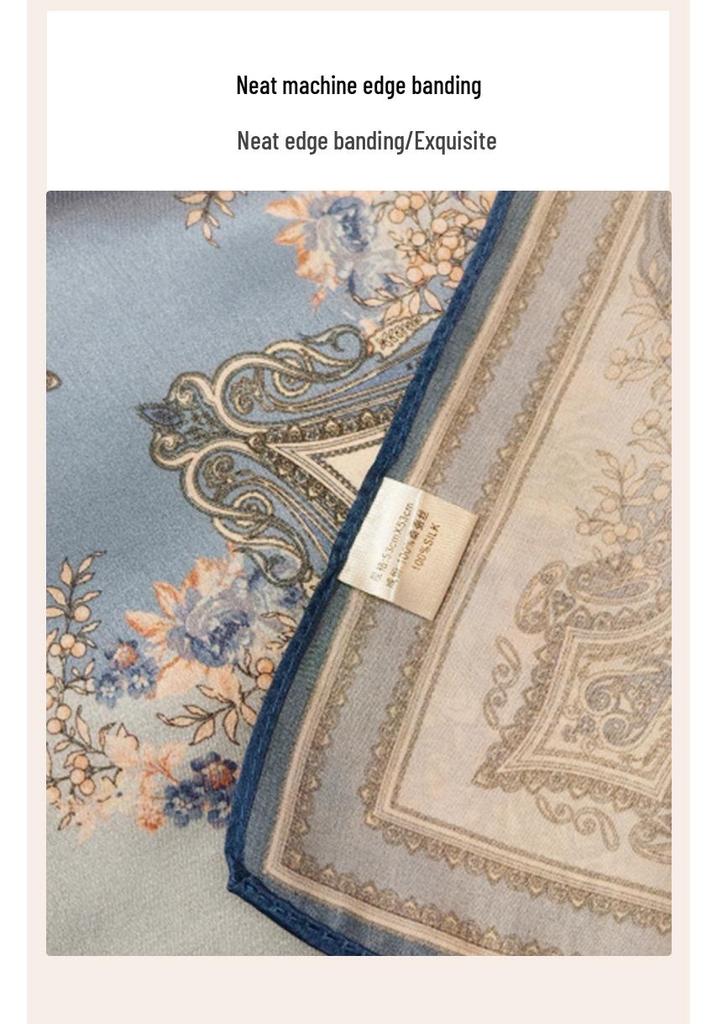 100% Mulberry Silk Small Square Scarf for Women - Versatile, Stylish Neckerchief for Spring & Autumn