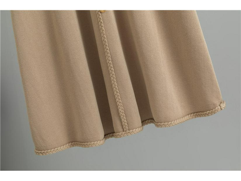 French Knitted A-line Dress & Matching Coat - Women's Slimming Autumn/Winter Woolen Base Layer