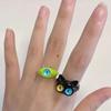 Открытое кольцо с милым мультяшным регулируемым износостойким геометрическим нарядом гипоаллергенное кошачьи глаза открытое кольцо для пары ювелирные аксессуары