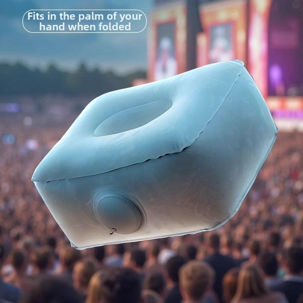 Foldable Inflatable Booster Seat Plush Fabric Travel Press Leg Stool  Outdoor Camping