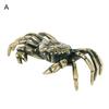 Smooth Edges Crab Micro Landscape Figurine Clear Carved Copper Creative Crab Statue for Home