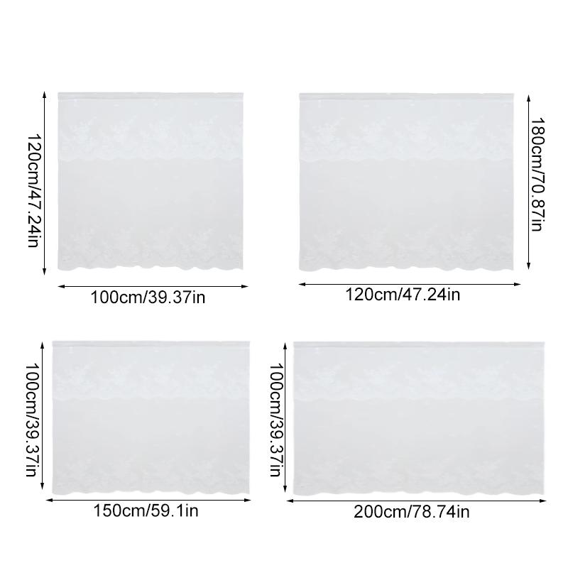 1Pc Through Pole Style Rural Style Curtain Half Blackout Double Row Lace Modern Partition Door Curtain Multiple Sizes Lace