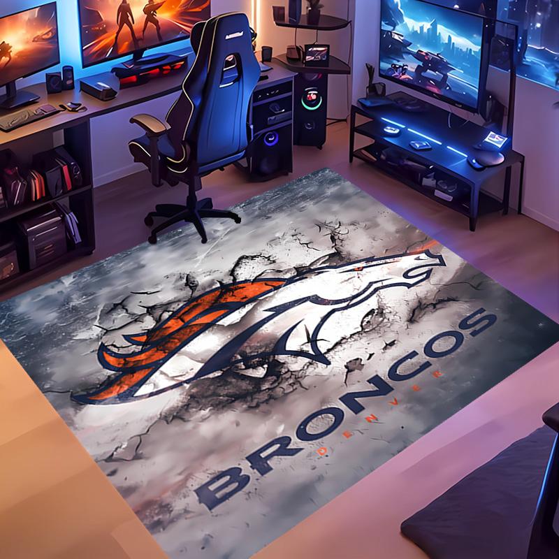 1pc Denver Broncos LOGO Entrance Mat, Non-Slip Mat Area Rug,Room Decor, Outdoor Decor, Kitchen Rug,Doormat - Machine Washable, Easy to Clean
