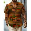 Fashion Casual Homewear Men's Shirts Geometric Ethnic Tribal Printing Short Sleeved Shirts Summer Men's and Women's Fashion Holiday Shirt